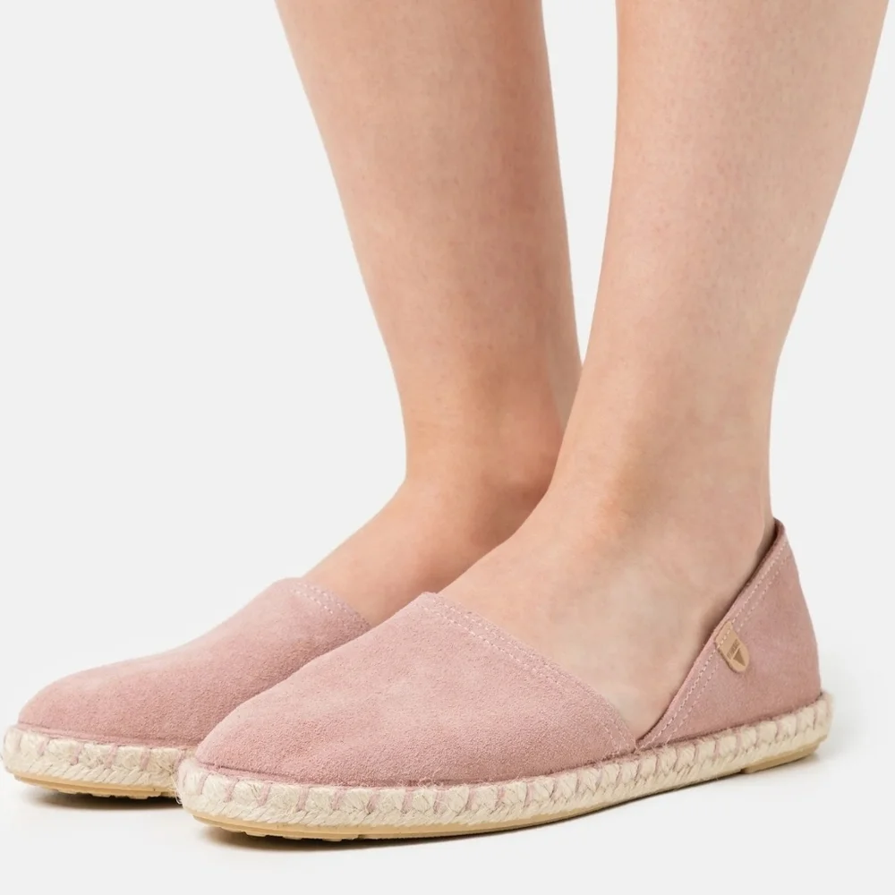 Verbenas Espadrilles Carmen Suede Leather Closed Toe Antique Blush EU42 11 NWT